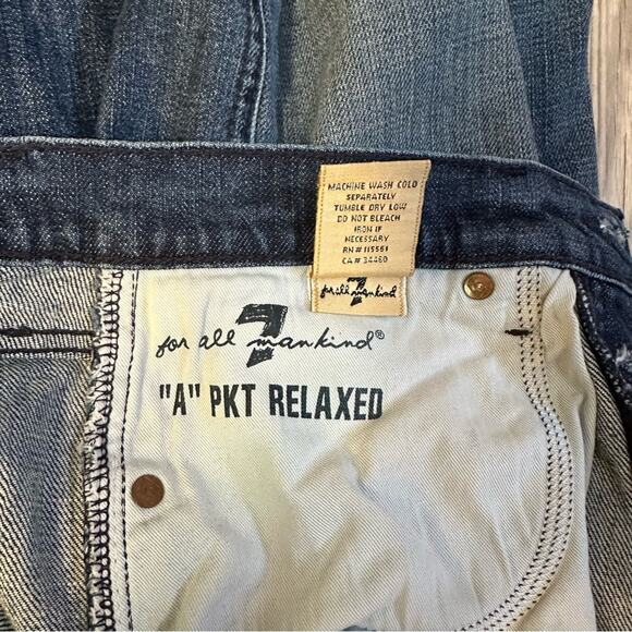 7FAM 7 for All Mankind “A” PKT Relaxed Jeans Men's Size‎ 30 Blue - Picture 8 of 9